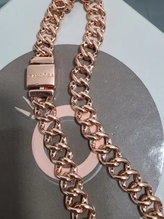Bracciale Pandora intreccio Pavé cm 20 Oro Rosa