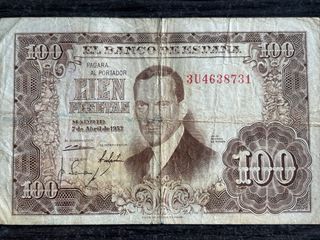 Lotto 3 Banconote 100 Pesetas 1953 Julio Romero de Torres