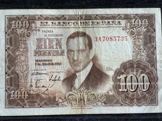 Lotto 3 Banconote 100 Pesetas 1953 Julio Romero de Torres
