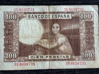 Lotto 3 Banconote 100 Pesetas 1953 Julio Romero de Torres