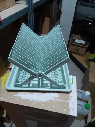 Escurridor de platos verde azulado