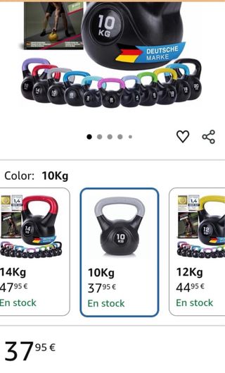 Conjunto 3 Pesas Rusas (Kettlebell) 10kg y 6kg