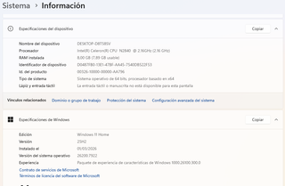 Lenovo B50-30 Portátil 8GB RAM SSD256 Win11 **
