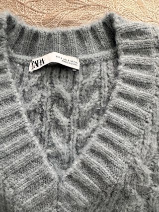 Chaleco Zara azul  Trenzado