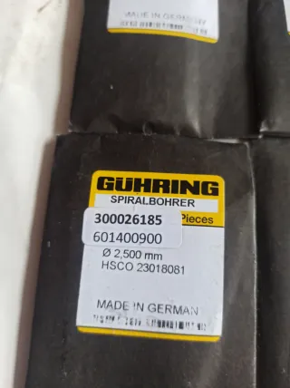 Lote Brocas Guhring 2.500 mm