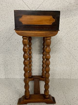 Joyero antiguo madera con espejo