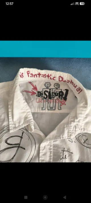 Camisa manga corta blanca con diseño