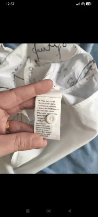 Camisa manga corta blanca con diseño