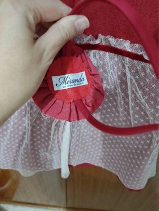 Vestido rojo y blanco con diadema