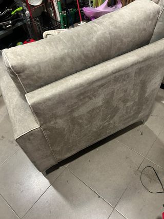 Sofá 3 plazas gris tela