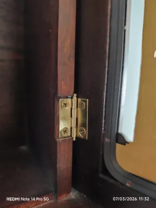 Reloj de Pared Antiguo Madera y Cristal