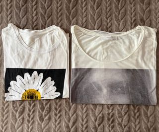 Pack camisetas blancas manga corta con estampado