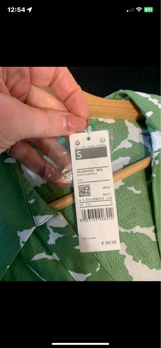 Vestito Benetton S verde e bianco
