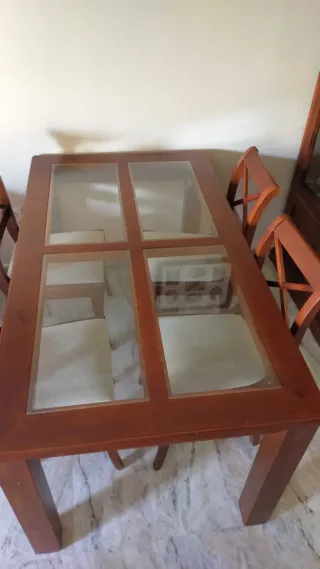 Mesa de centro madera y cristal