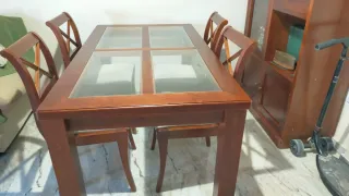 Mesa de centro madera y cristal