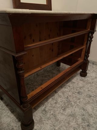 Canterano antiguo madera y mármol