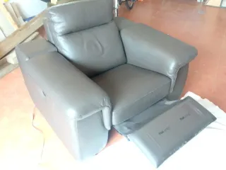 Poltrona reclinabile elettrica in vera pelle