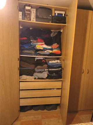 Armario de madera color beige/marrón DOBLE