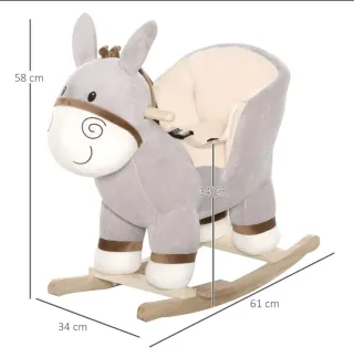 Caballito balancín bebé peluche