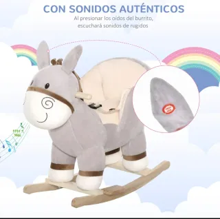 Caballito balancín bebé peluche