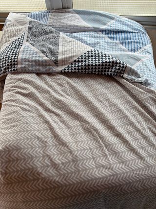 Nordico y funda nórdica cama 1.05 Gris y Blanco