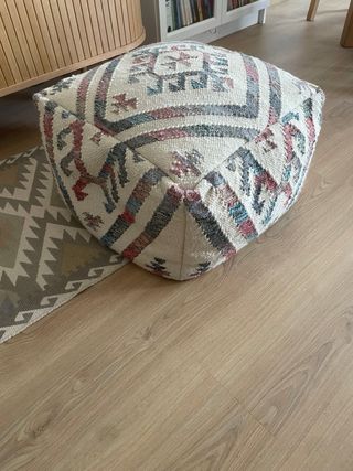 Puff étnico tela multicolor