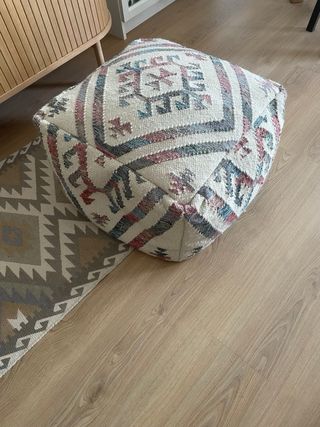Puff étnico tela multicolor