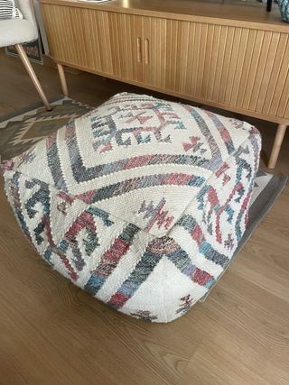 Puff étnico tela multicolor