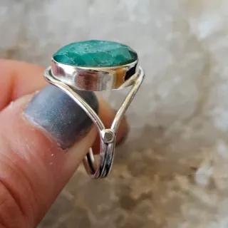 Anillo Plata 925 con Esmeralda