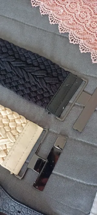 Lote de 5 cinturones elásticos y de encaje