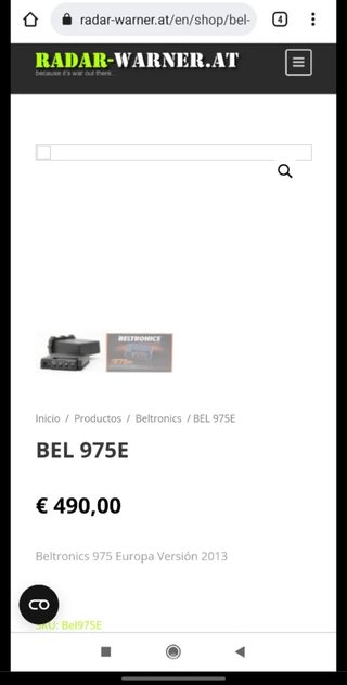 Detector Radar y Laser Beltronic BEL Vector 975E