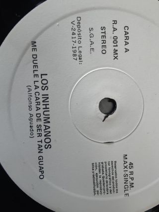 Vinilo Los Inhumanos - Me Duele la Cara de Ser Tan