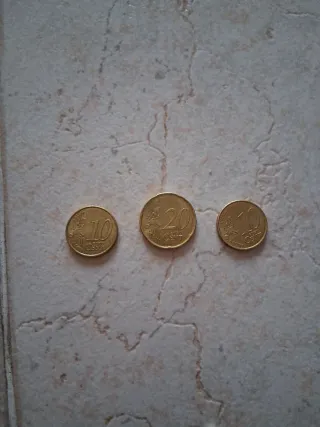 Set 3 monete  10-20 cent Spagna errore coniazione