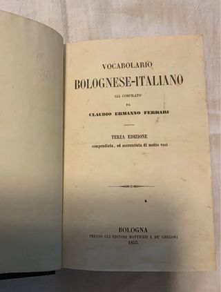 Vocabolario Bolognese-Italiano. Ferrari 1855