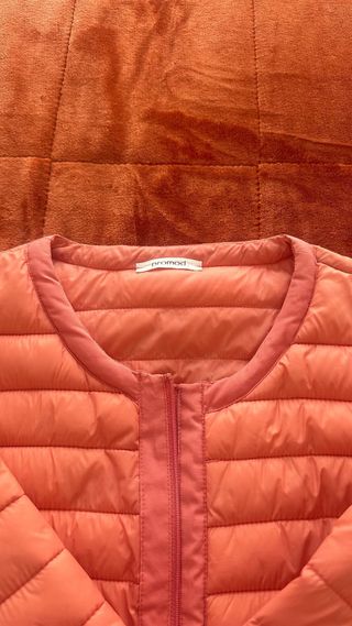 Chaqueta acolchada mujer naranja/rosa