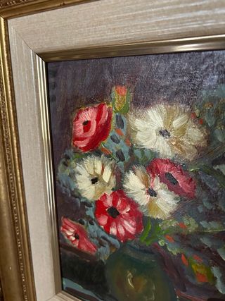 Cuadro de flores antiguo