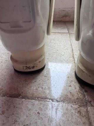 Botas de esquí retro blancas y moradas