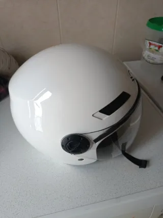 Casco Jet Blanco con Visera para niños