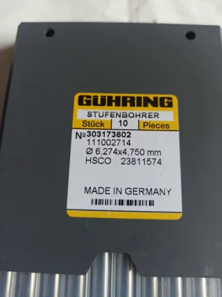 Lote 10 Brocas Guhring Ø 6.274x4.750 mm