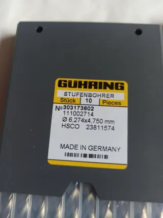 Lote 10 Brocas Guhring Ø 6.274x4.750 mm