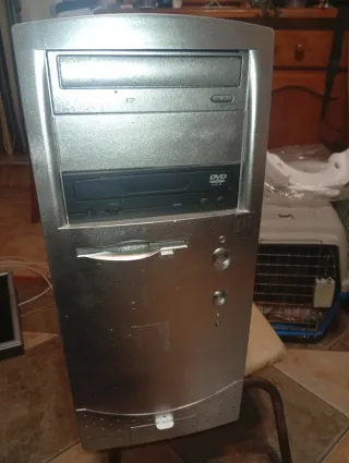 PC Completo con Impresora Gris/Plata