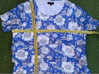 Vestido midi volantes floral azul mujer 44