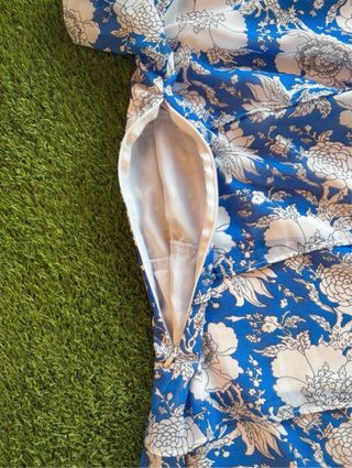 Vestido midi volantes floral azul mujer 44