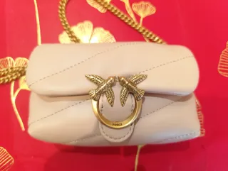 Bolso Pinko Piel Rosa Empolvado