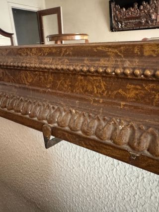 Espejo antiguo madera noble marco dorado 1890