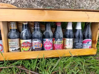 Colección Cervezas Botellines vacios Madera