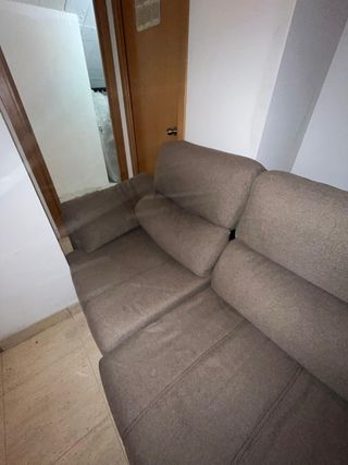 Sofá de tela beige/marrón
