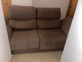 Sofá de tela beige/marrón