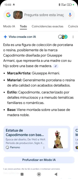 Estatua Madre e Hijo Porcelana