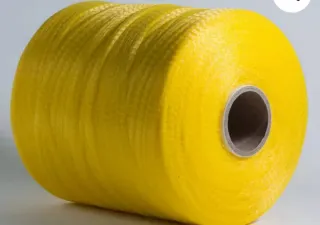 Bobina Malla Tubular Extruida Amarilla